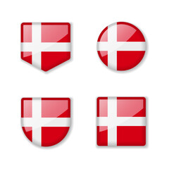 Obraz premium Flags of Denmark - glossy collection.