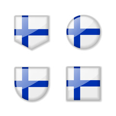 Obraz premium Flags of Finland - glossy collection.
