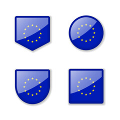 Flags of European Union - glossy collection.