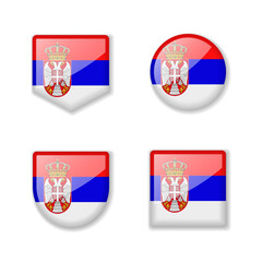 Flags of Serbia - glossy collection.