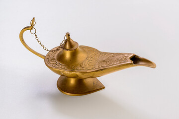 Aladdin's magic lamp isolated on white background