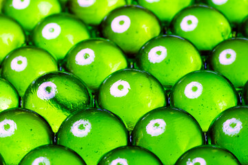 Texture of small glass balls. Decorative abstract background