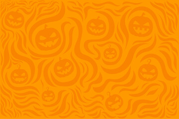 Spooky Halloween background  copyspace pattern with scary pumpkins