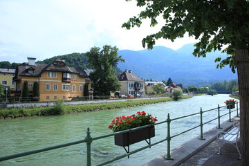 Traunpromenade in Bad Ischl, Salzkammergut, Österreich