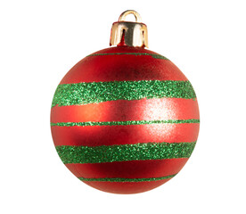red balls christmas ornament isolated. png transparent background