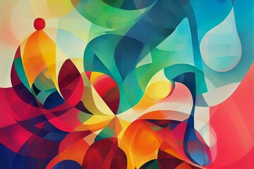 abstract background with waves, matte illustration, colorful texture