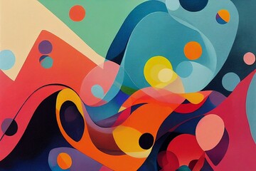 colorful background with circles, vibrant colors painting, matte pattern