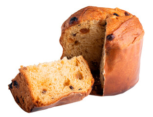 Panettone. Typical Christmas party food. png transparent background