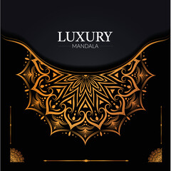Luxury mandala background in gold color design