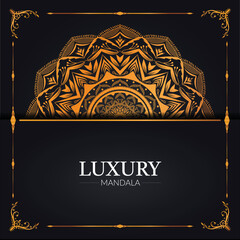Luxury mandala background in gold color design