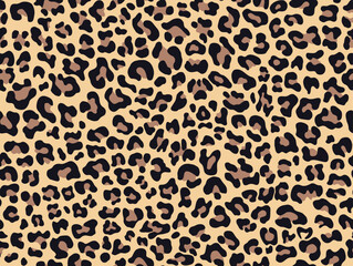 Seamless leopard vector print, trendy modern design for print clothes, fabric, paper. Animal texture.