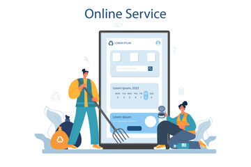 Cleaning service online service or platform. Cleaning staff with special