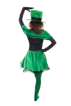 Back view from a dancing leprechaun, concept ireland and st. patrick´s day