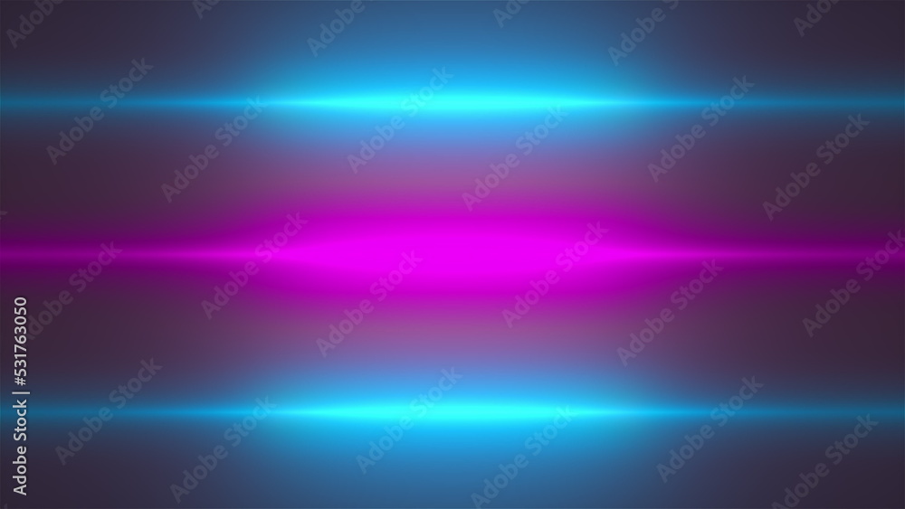 Poster horizontal neon lines. computer generated 3d render