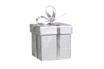 single silver coloured gift