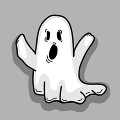 Ghost vector illustration for Halloween on a gray background.
Ghost vector illustration for Halloween on a gray background.
