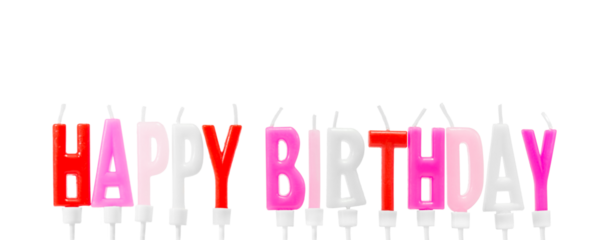 birthday candles in red white and pink