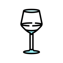 transparent wine glass color icon vector. transparent wine glass sign. isolated symbol illustration