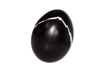 Easter egg black dye with white stripe, cutout