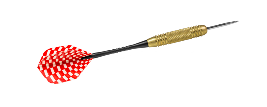 single red white dart