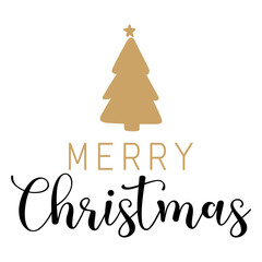 Merry Christmas text vector, holiday text illustration, gold christmas text vector