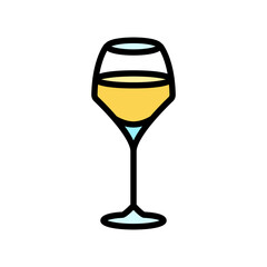 cocktail wine glass color icon vector. cocktail wine glass sign. isolated symbol illustration