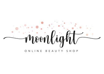 Moonlight logo, beauty shop vector.