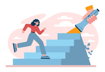 Way to success. Business or personal development journey. Self-growth