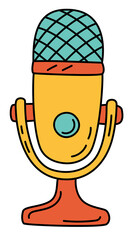 Microphone sketch. Podcast or music item. Hand drawn icon