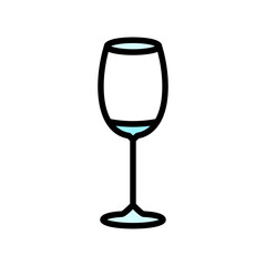 empty wine glass color icon vector. empty wine glass sign. isolated symbol illustration