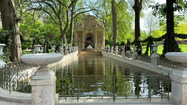 Luxembourg Park in Paris 19.04.22 Paris France. High quality 4k footage