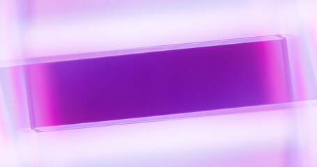 Neon glow frame. Futuristic abstract background. LED light flare. Defocused fluorescent velvet violet purple pink white color illumination creative copy space poster for text.