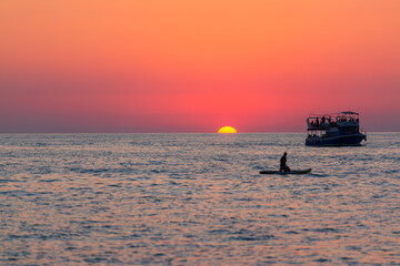 Fototapeta premium Mirage sunset over the Black Sea, Batumi