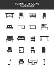 furniture icons set