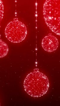Vertical poopable background of sparkly Christmas ornaments panning past.