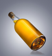 Bottle of whisky, isolated on white background.