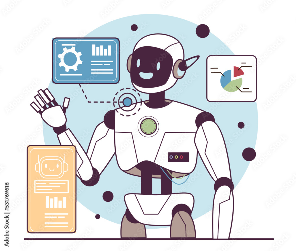 Poster xx century. robotics and automation development. computer science