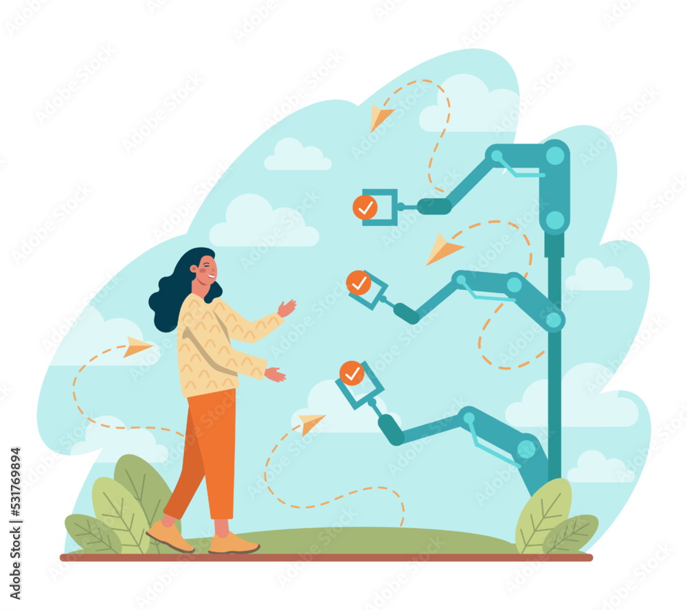 Poster automation concept. automated systems or ai working for manufacturing