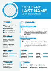 Professional modern and minimal resume or cv template