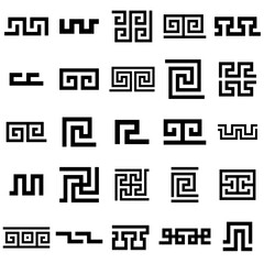 Greek motives vector symbols set. Greek key collection