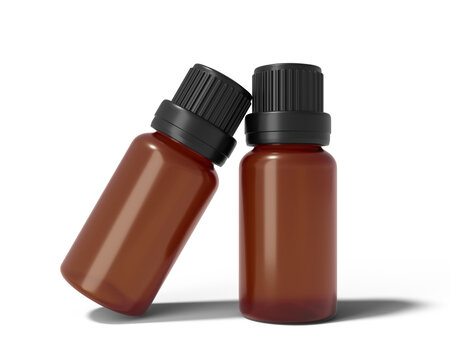 Essential oil bottle packaging with transparent background.