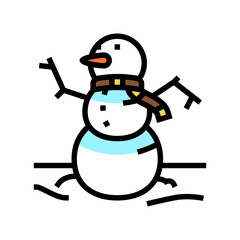 snowman winter color icon vector. snowman winter sign. isolated symbol illustration