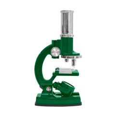 Green microscope isolated.