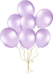 Bunch of pearl balloons in violet tones. Balloon for party decorations