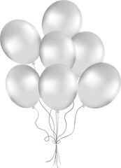 Bunch of pearl balloons in silver tones. Balloon for party decorations