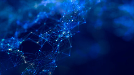 Digital technology background. Network connection dots and lines. Futuristic background for presentation design. 3d