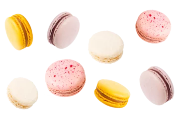 Photo sur Plexiglas Macarons Macaroons sweet food png French dessert . Pastel yellow, pink color 