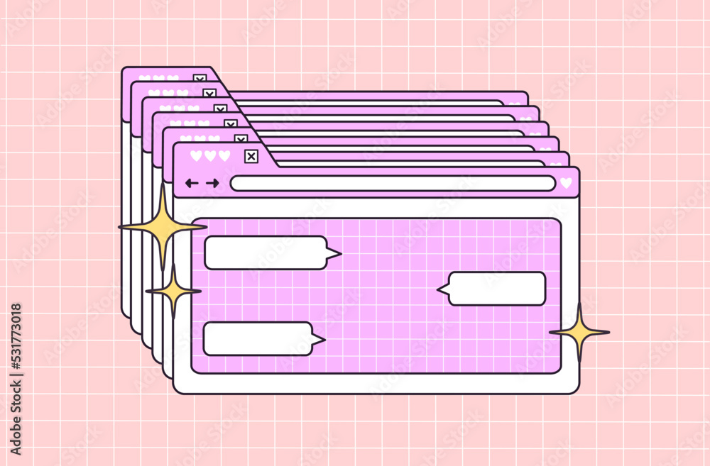 Poster old computer aestethic. retro computer window with message. in trendy y2k retro style. vector illust