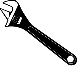 Vector image of a silhouette of a wrench (adjustable wrench)