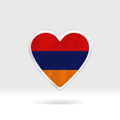 Obraz premium Heart from Armenia flag. Silver button star and flag template. Easy editing and vector in groups. National flag vector illustration on white background.